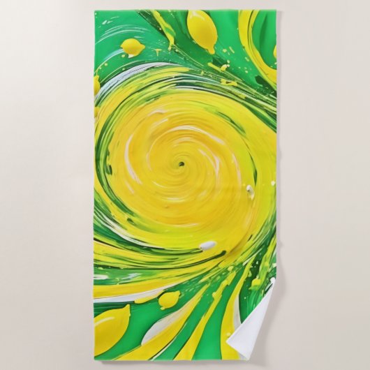 Lemon Tornado Design Strandtuch (Vorderseite)