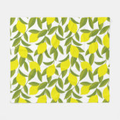 Lemon Tree Art: Gelbe Zitrusfrüchte Nahtlose Muste Fleecedecke (Vorderseite (Horizontal))