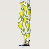Lemon Tree Art: Gelbe Zitrusfrüchte Nahtlose Muste Leggings (Links)