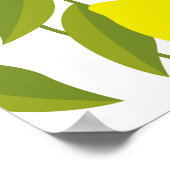 Lemon Tree Art: Gelbe Zitrusfrüchte Nahtlose Muste Poster (Ecke)