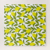 Lemon Tree Art: Gelbe Zitrusfrüchte Nahtlose Muste Puzzle (Horizontal)