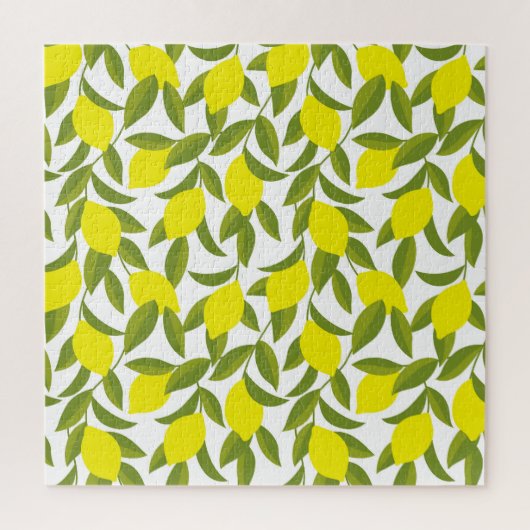 Lemon Tree Art: Gelbe Zitrusfrüchte Nahtlose Muste Puzzle (Vertikal)