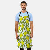 Lemon Tree Art: Gelbe Zitrusfrüchte Nahtlose Muste Schürze (Getragen)