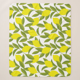 Lemon Tree Art: Gelbe Zitrusfrüchte Nahtlose Muste Sherpadecke