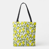 Lemon Tree Art: Gelbe Zitrusfrüchte Nahtlose Muste Tasche (Rückseite)