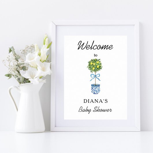 Lemon Tree Baby Dusche Willkommen Poster