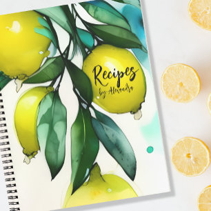 Lemon Tree Benutzerdefiniertes Textrezeptbuch Notizblock