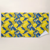 Lemon Tree Blooming Pattern Beach Handtuch (Vorderseite)