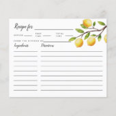 Lemon Tree Brautparty Rezept Karte (Vorderseite)