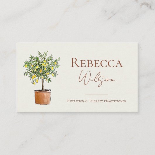 Lemon Tree Business Card Nutrional Therapist Visitenkarte (Vorderseite)