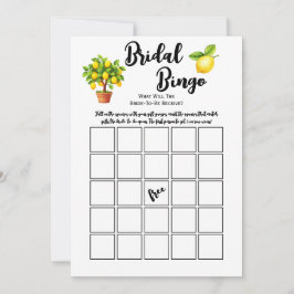 Lemon Tree Citrus Brautparty Bingo Party Game Einladung