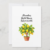 Lemon Tree Citrus Brautparty Bingo Party Game Einladung (Rückseite)