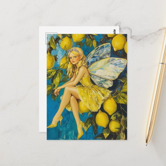 Lemon Tree Fairy Postkarte (Vorderseite/Rückseite Beispiel)