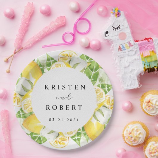 Lemon Tree Garden Blumenzettel Pappteller (Party)