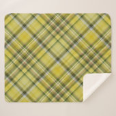 Lemon Tree Gelb und Grün Kariert Sherpa Blanket Sherpadecke (Vorderseite (Horizontal))