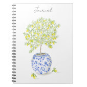 Lemon Tree in Chinoiserie Pot Notizblock (Vorderseite)