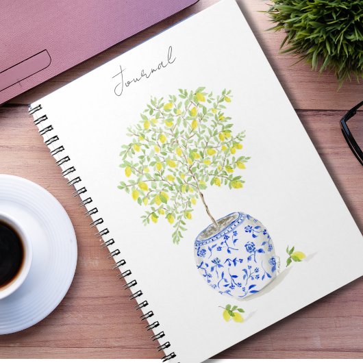 Lemon Tree in Chinoiserie Pot Notizblock