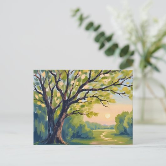 Lemon Tree Italienische Landschaftsmalerei Postkarte (Stehend Vorderseite)