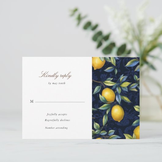 Lemon Tree Italy Destination UAWG Response Card RSVP Karte (Stehend Vorderseite)