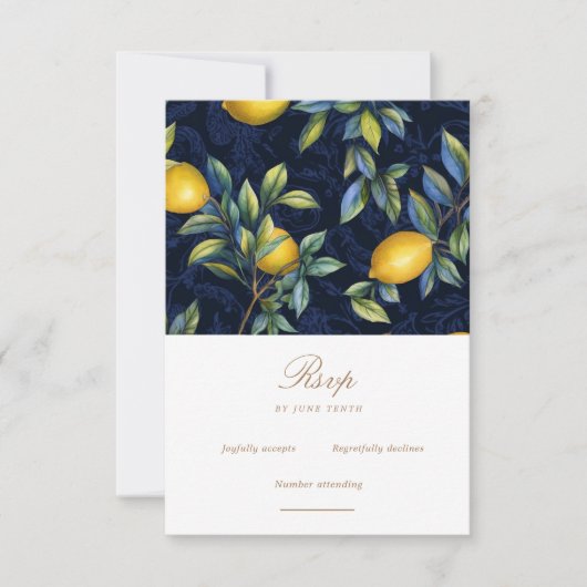 Lemon Tree Italy Hochzeit in Urlaubsort RSVP Card (Vorderseite)