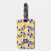 Lemon Tree Modern Fruchtmuster Monogram Gepäckanhänger (Rückseite vertikal)