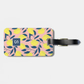 Lemon Tree Modern Fruchtmuster Monogram Gepäckanhänger (Rückseite horizontal)