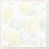 Lemon Tree Muster Gelbe grüne Untersetzer (Rückseite)