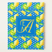 Lemon Tree Ocean Blue MONOGRAM Newlyweds Wedding Planer (Rückseite)