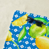 Lemon Tree Ocean Blue MONOGRAM Newlyweds Wedding Strandtuch (Beispiel)