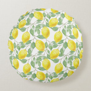 Lemon Tree Pattern Rundes Kissen