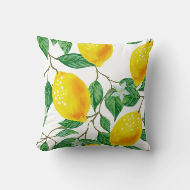 LEMON TREE PILLOW, Gelb & Grün Kissen (Vorderseite)