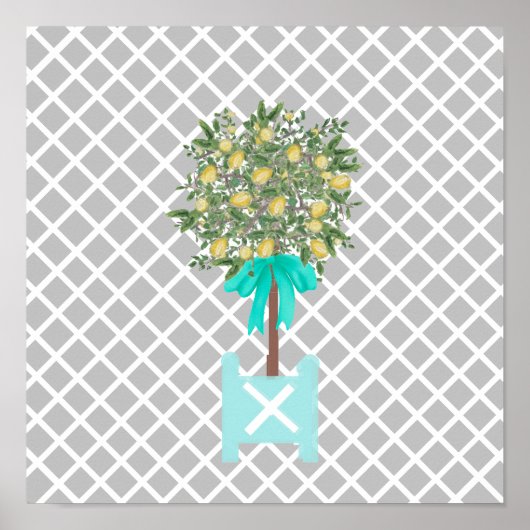 Lemon Tree Topiary Garden Planter Box Poster (Vorne)