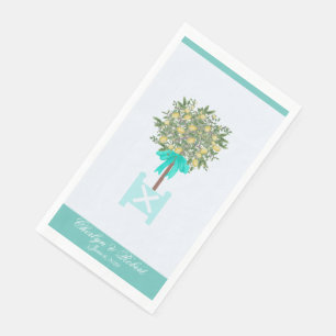 Lemon Tree Topiary Robin's Egg Blue Serviette