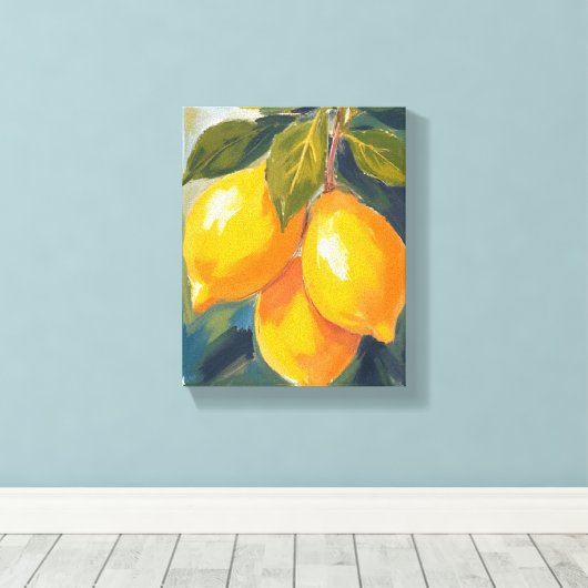 Lemon Tree Watercolor Fruit Painting Leinwanddruck (Insitu (Holzboden))