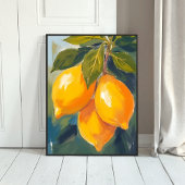 Lemon Tree Watercolor Fruit Painting Poster