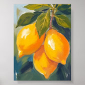 Lemon Tree Watercolor Fruit Painting Poster (Vorne)