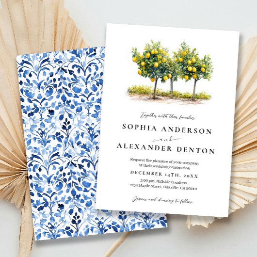 Lemon Tree Wedding Einladung im mediterranen Stil