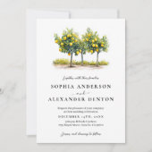 Lemon Tree Wedding Einladung im mediterranen Stil (Vorderseite)