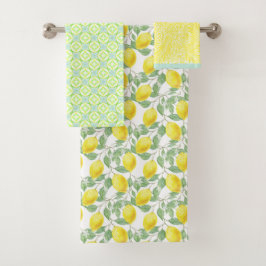 Lemon Tree Yellow Fruit Country Bath Handtuch Set