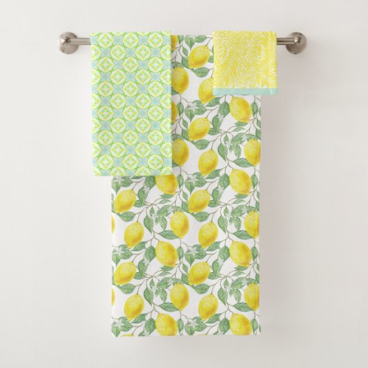 Lemon Tree Yellow Fruit Country Bath Handtuch Set (Insitu)
