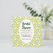 Lemon Tree Yellow Green Brautparty Einladung (Stehend Vorderseite)