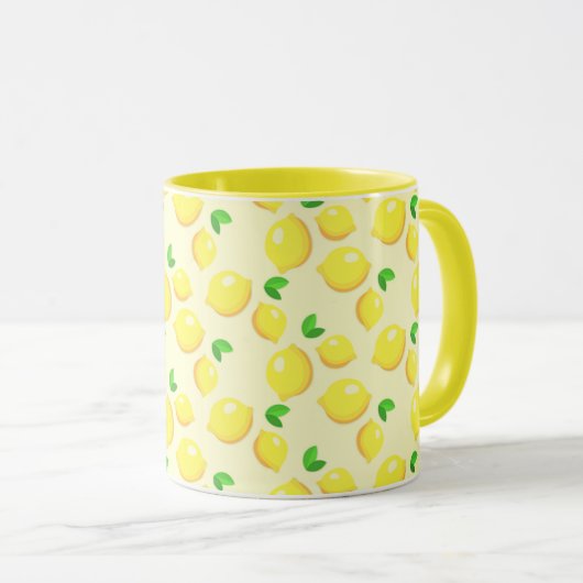 Lemon Tree Yellow Ringer Tasse (VorderseiteRechts)