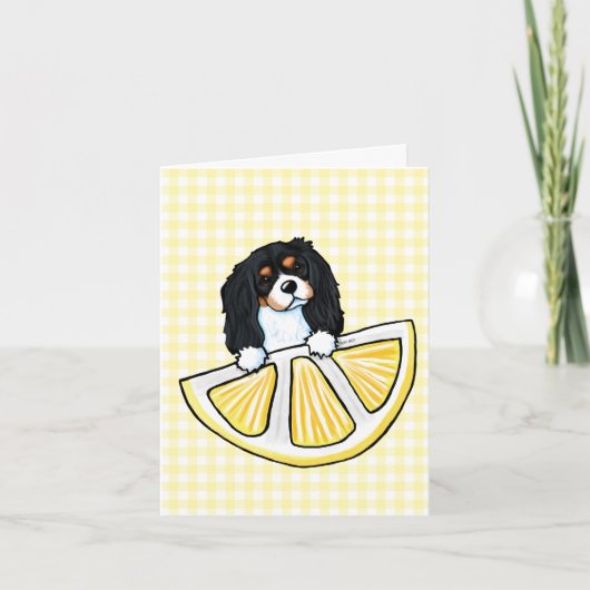 Lemon Tricolor Cavalier Spaniel Card Dankeskarte (Vorderseite)