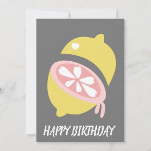 Lemon tropfendes Gelb Pink Geburtstag Karte