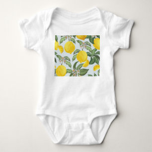 Lemon Tropical Frucht Vintages Muster Baby Strampler