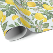 Lemon Tropical Frucht Vintages Muster Geschenkpapier (Rolleneckpunkt)