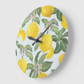 Lemon Tropical Frucht Vintages Muster Große Wanduhr (Winkel)