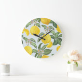 Lemon Tropical Frucht Vintages Muster Große Wanduhr (Zuhause)