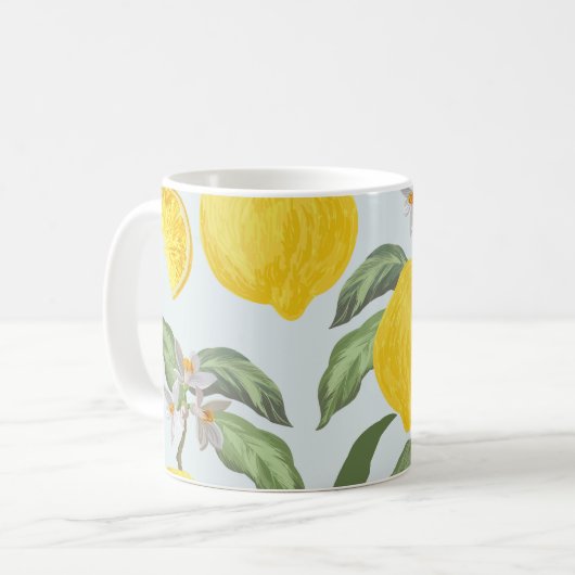 Lemon Tropical Frucht Vintages Muster Kaffeetasse (Vorderseite Links)