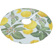 Lemon Tropical Frucht Vintages Muster Polyester Weihnachtsbaumdecke (Schrägansicht)